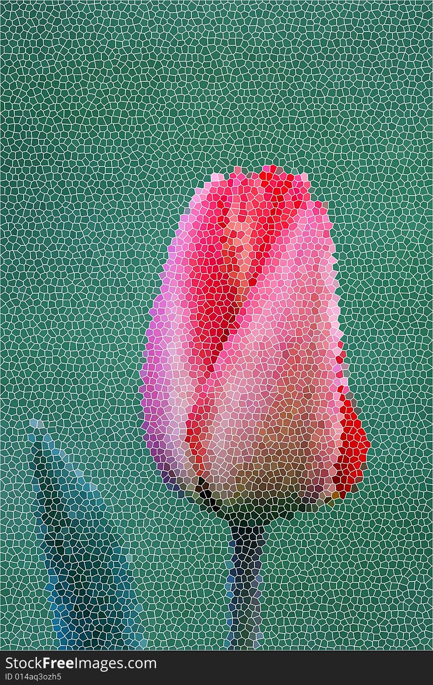 Beautiful pink tulip in stained-glass texture. Beautiful pink tulip in stained-glass texture.