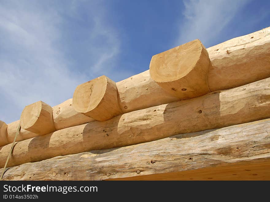 Close up details of Log Home Construction