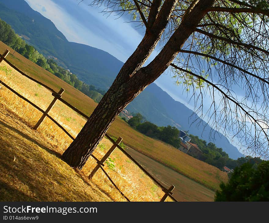 Sunset in countryside