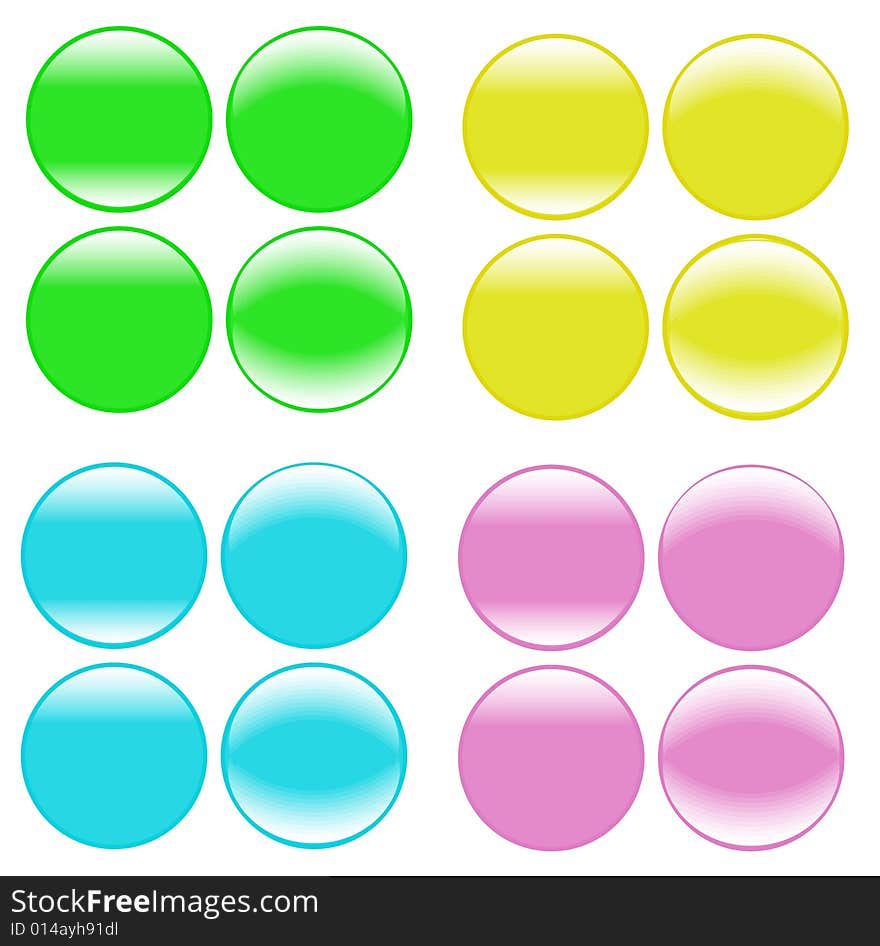 Many color buttons illustration