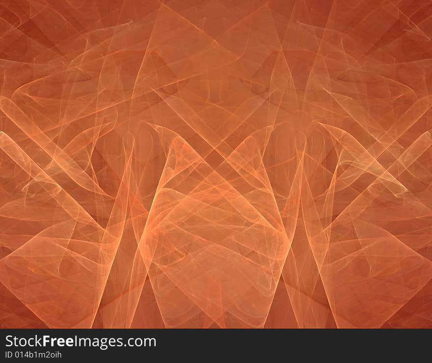 A fractal illustration of bright orange flame pattern. A fractal illustration of bright orange flame pattern