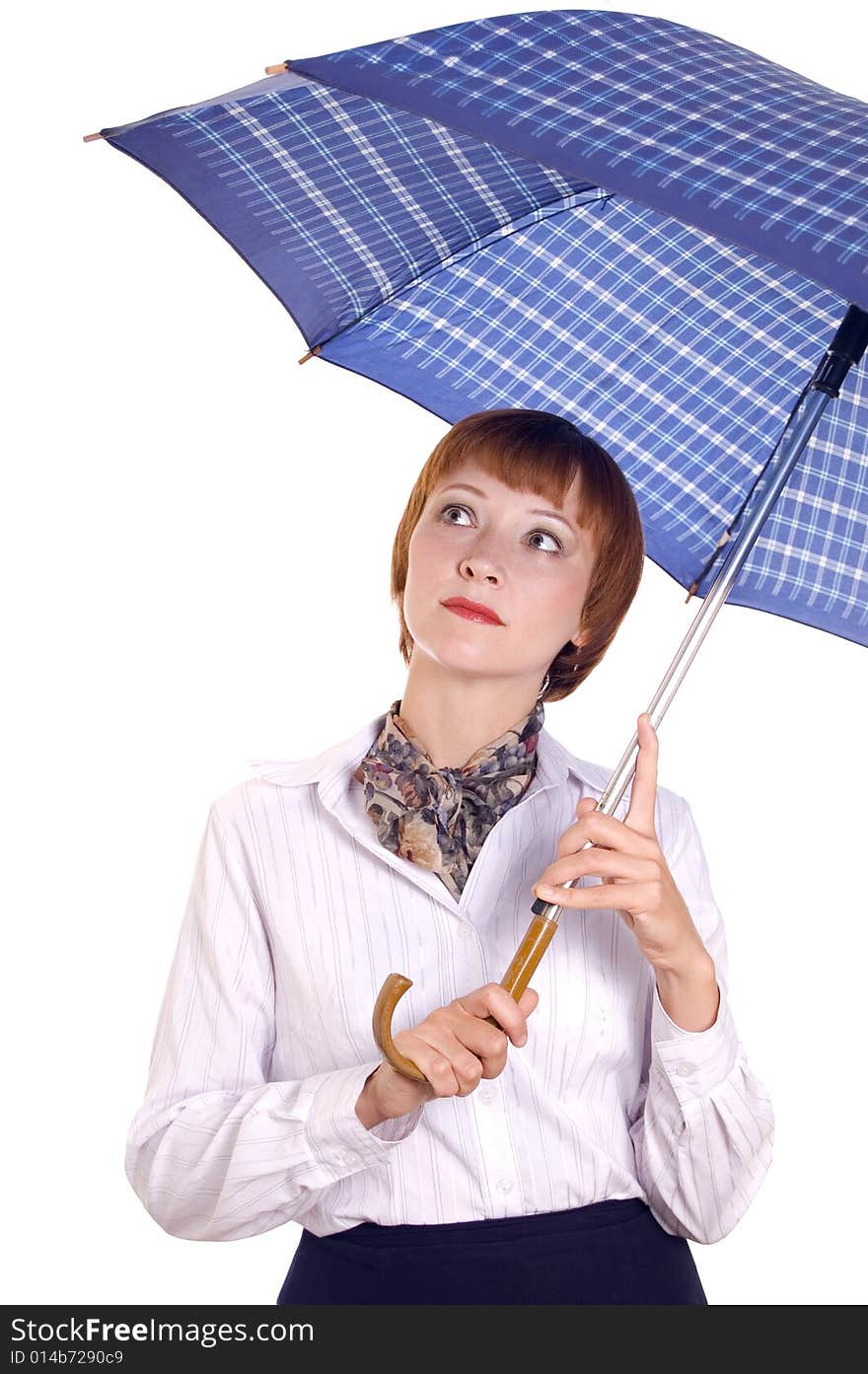 Beautiful young woman with an unbrella. Portrait in a high key. Beautiful young woman with an unbrella. Portrait in a high key.