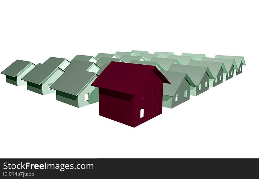 3D render of modern houses