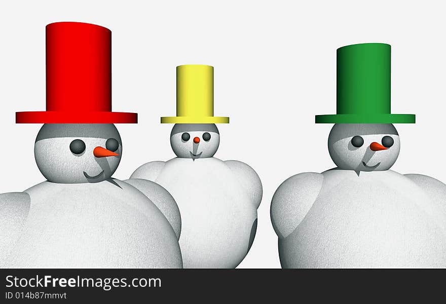 Abstract 3D Snowmen