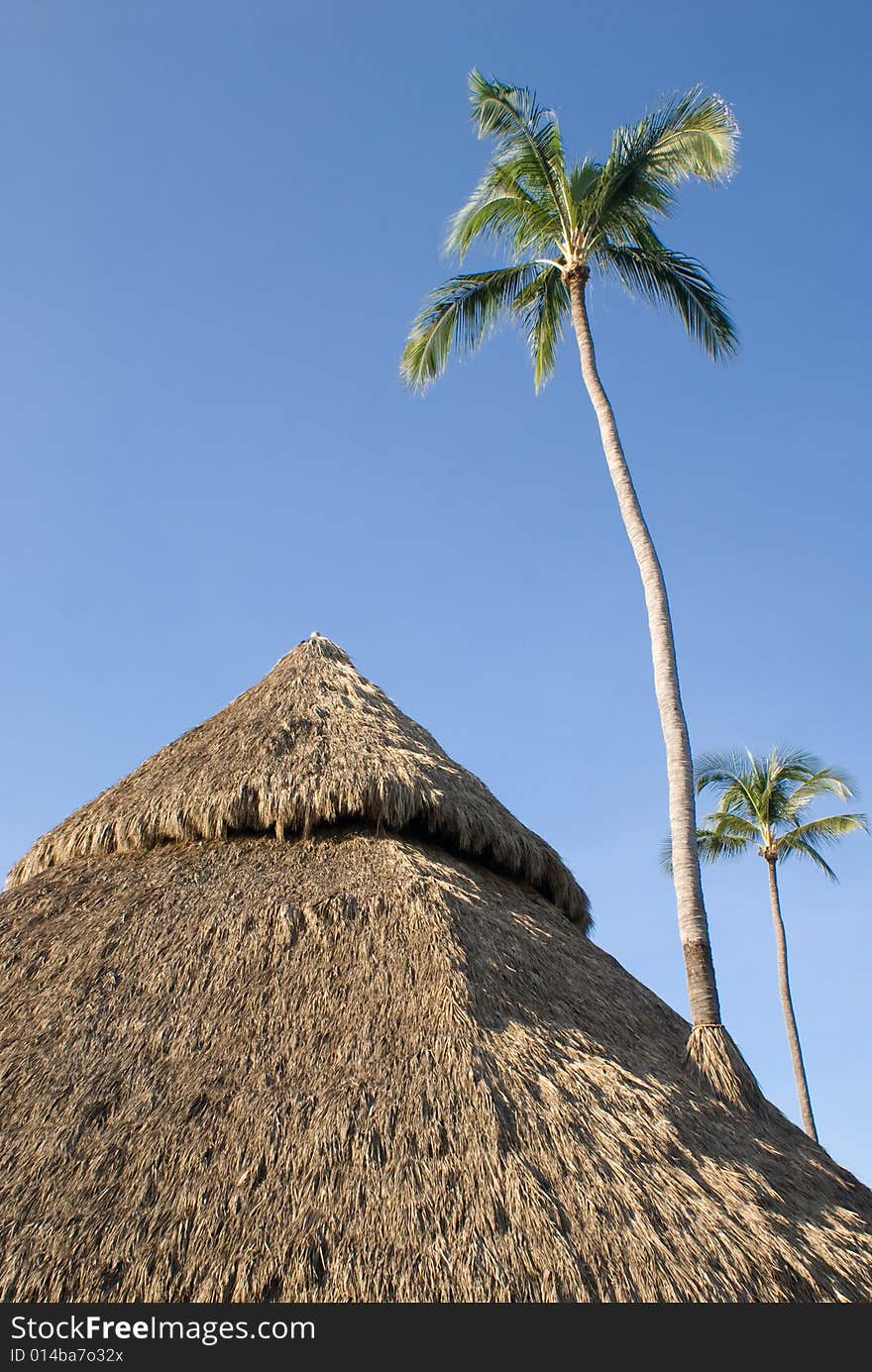 Photo of tropical palapa south of Puerto Vallarta Mexico. Photo of tropical palapa south of Puerto Vallarta Mexico.