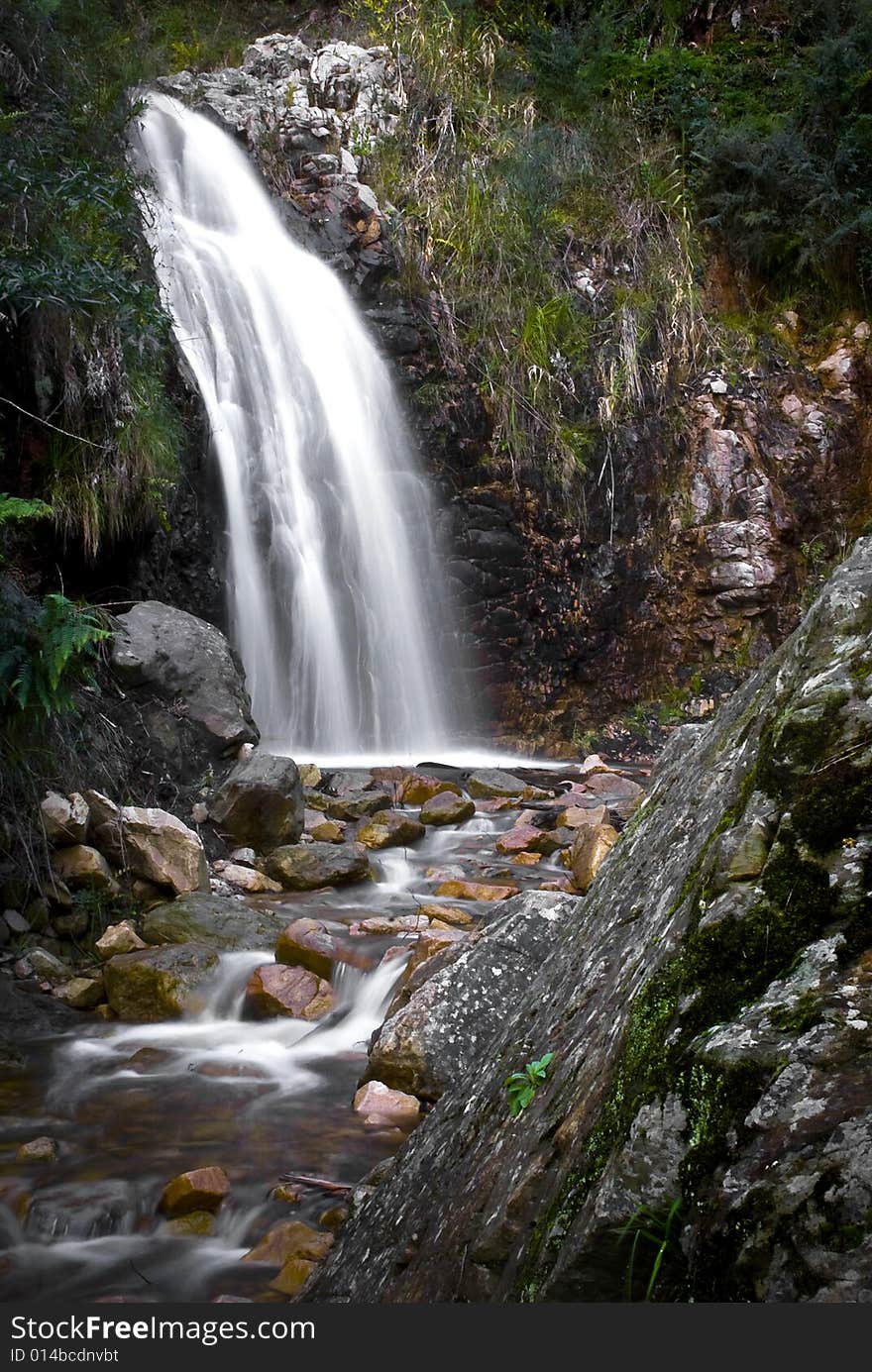 Waterfall and rocks