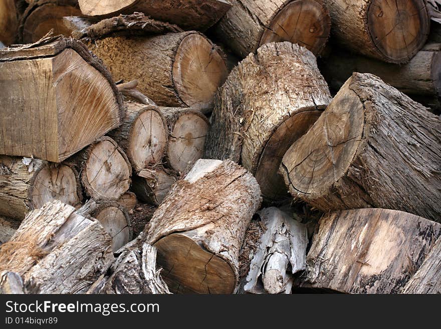 Detail of a pile of logs