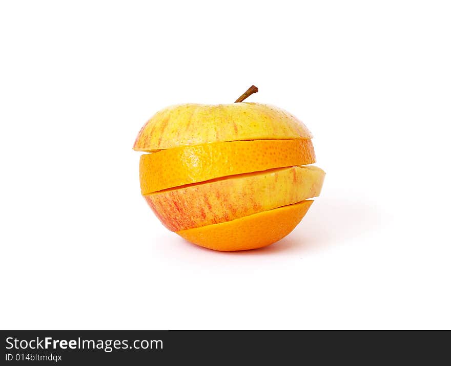 Orange And Apple Isolated