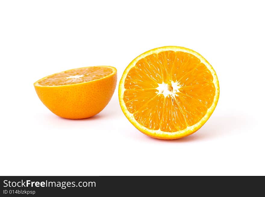 Ripe orange on white