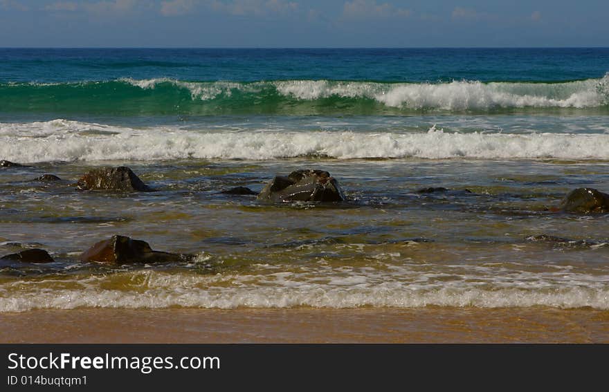 Rock in the beach