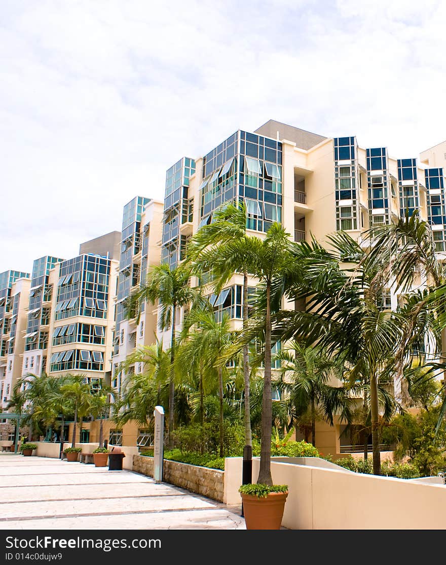 Modern University Dormitory in a tropical country. Modern University Dormitory in a tropical country