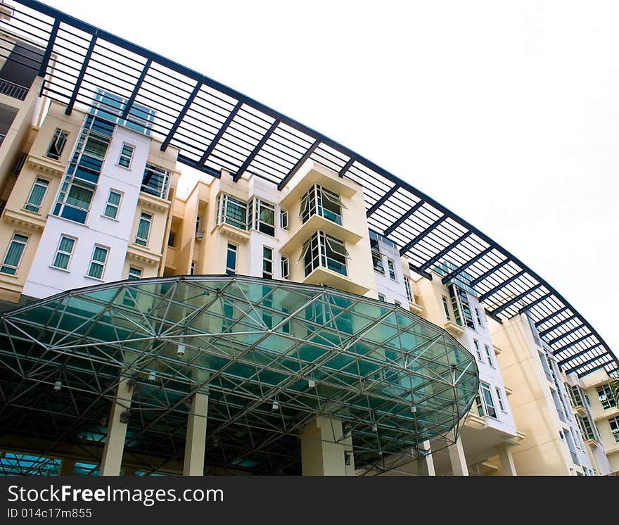 Modern University Dormitory in a tropical country. Modern University Dormitory in a tropical country