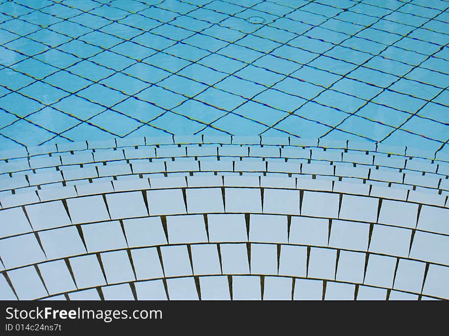 Private swimming pool with clear blue water