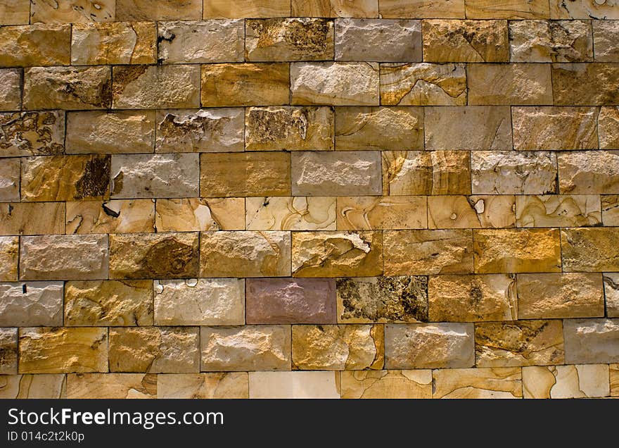 Yellow and Brown brick wall exterior design