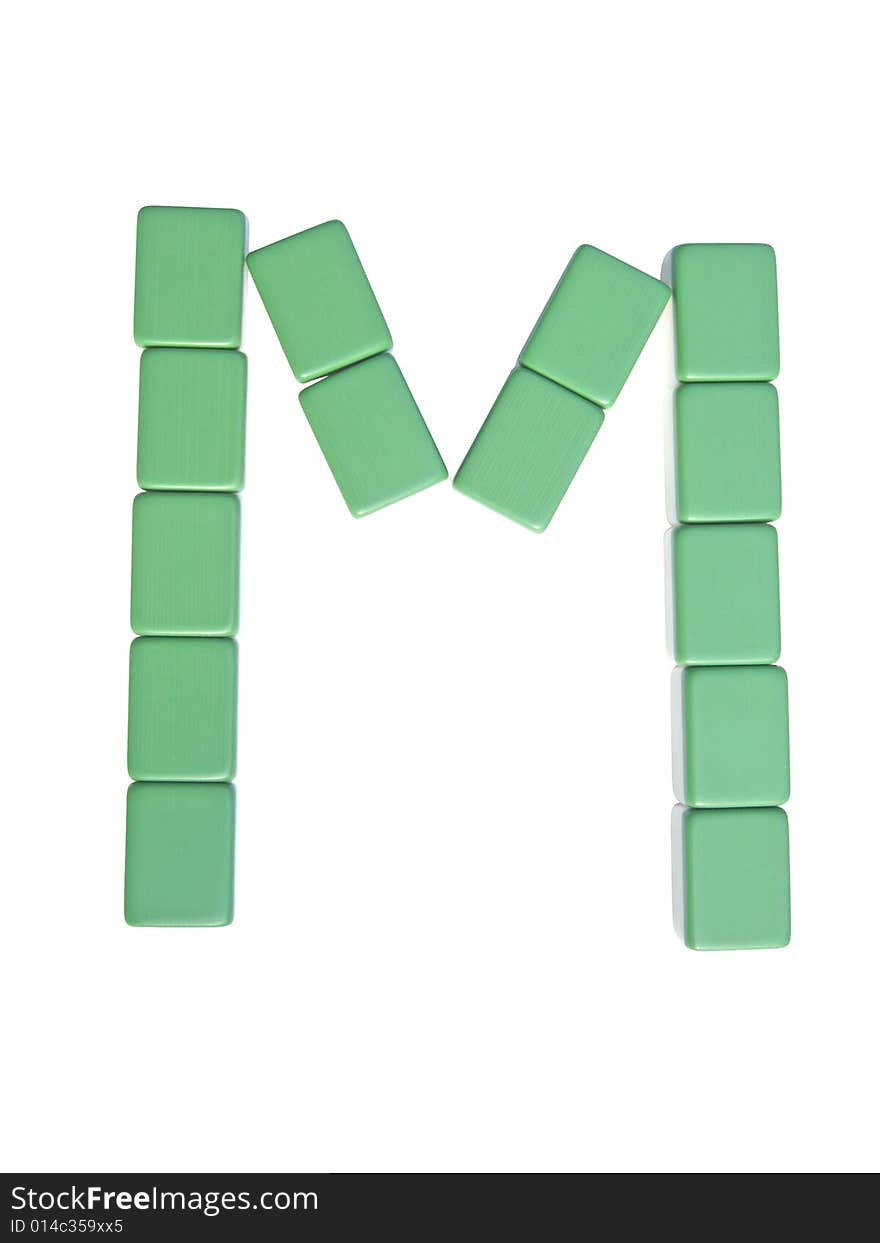 Mahjong tiles letter M