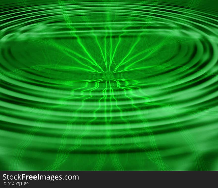 Green waves abstract illustration background