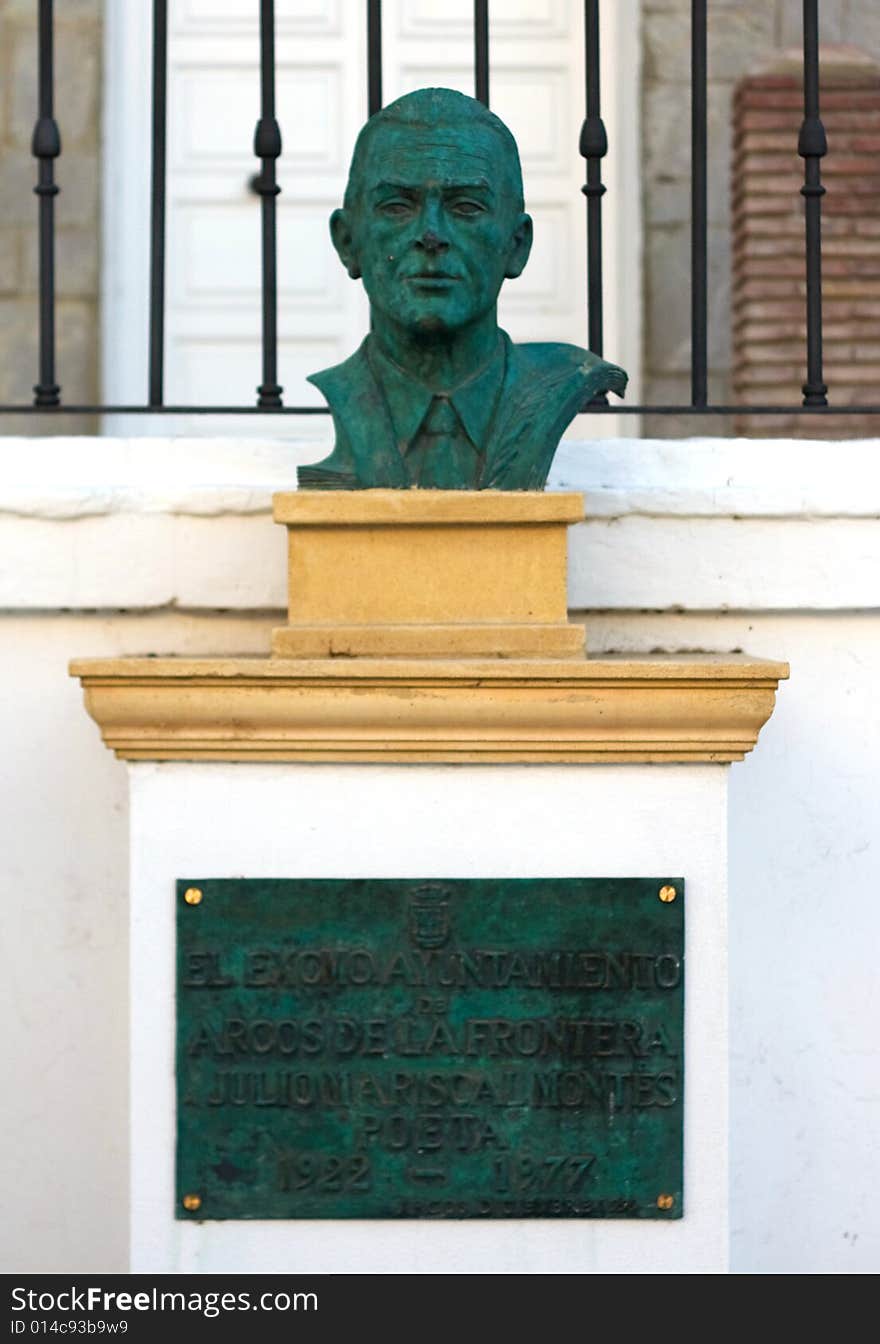 Arcos de la Frontera - Bust of Mayor. Arcos de la Frontera - Bust of Mayor