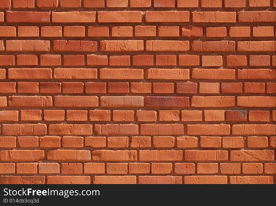 Brick wall close up with details in sunny day