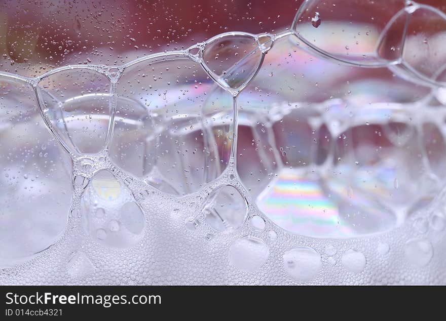 Close up of water with foam bubbles