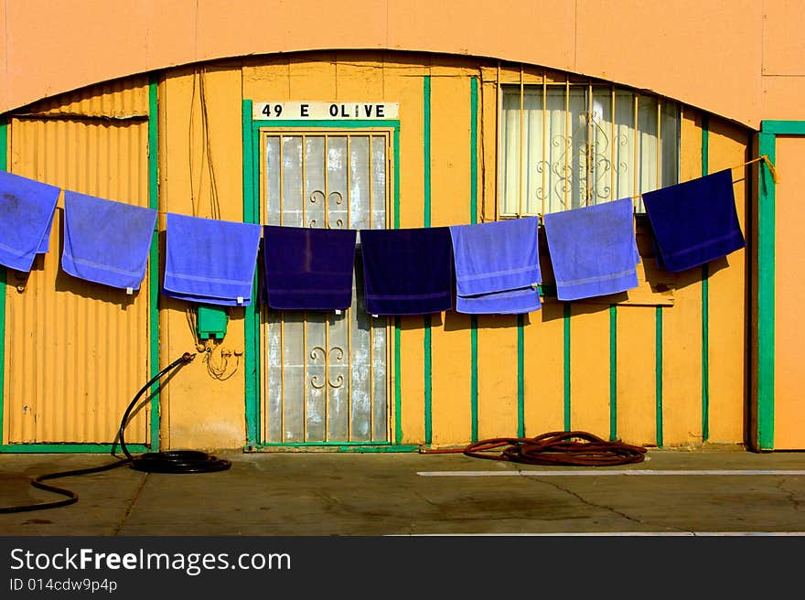 Luandry hanging dry in the summer days. Luandry hanging dry in the summer days.