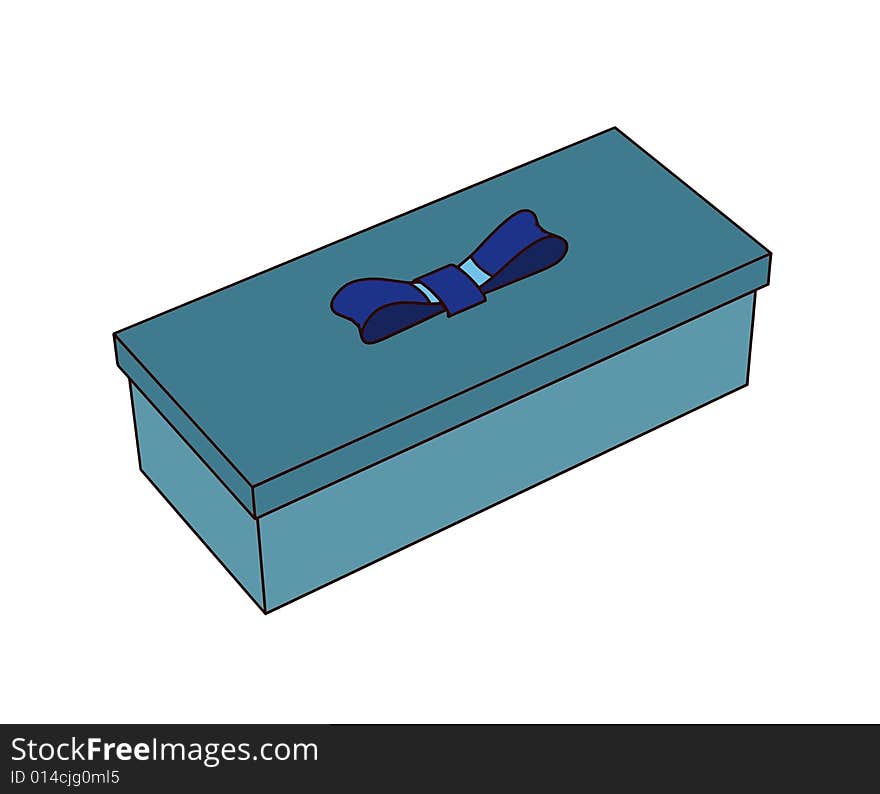 Little blue gift box - 3d isolated illustration (with vector EPS format)