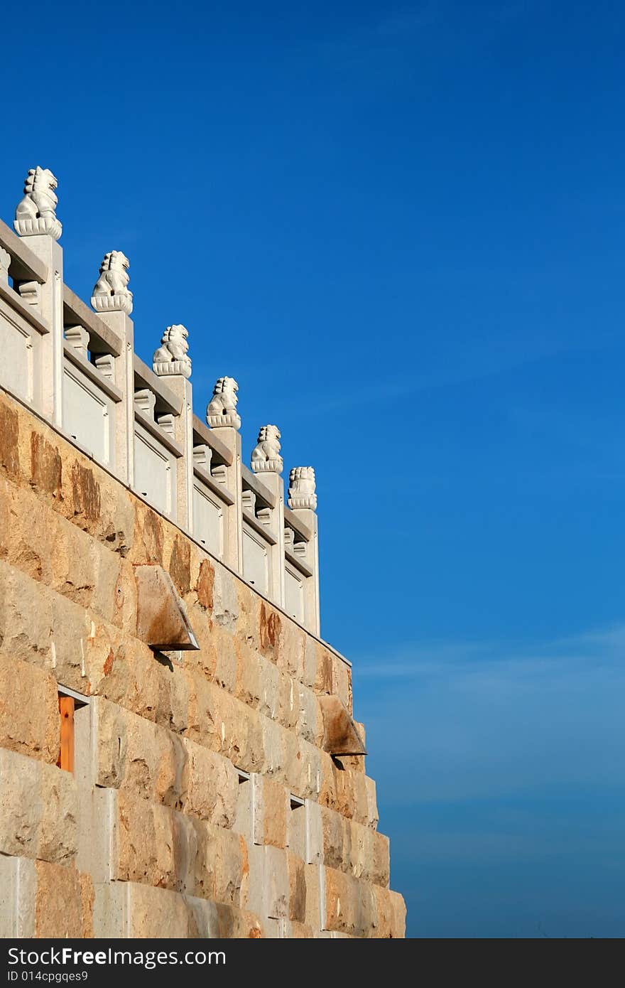 Chinese stone lions in Fujian Putian,China.