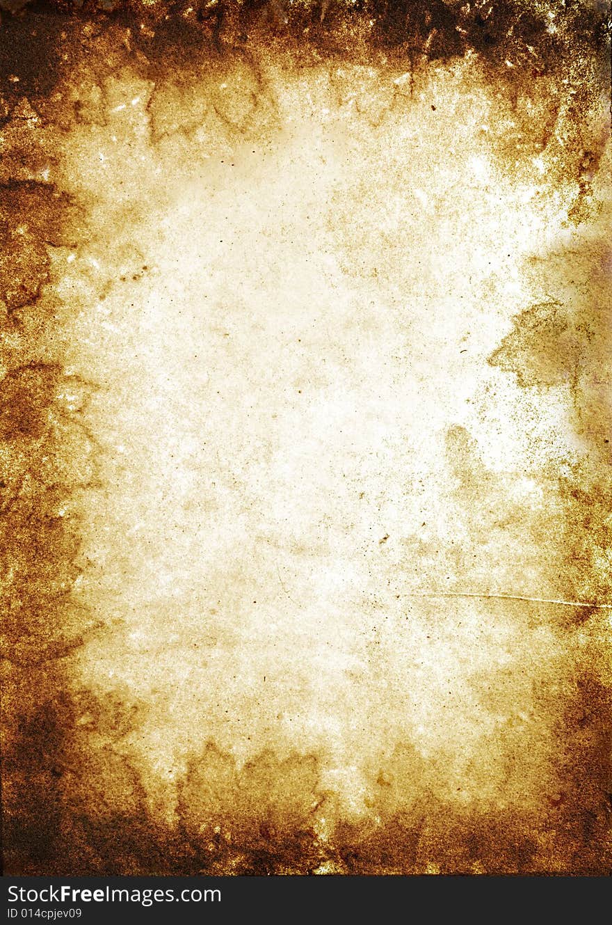 Grunge texture old paper with leaves