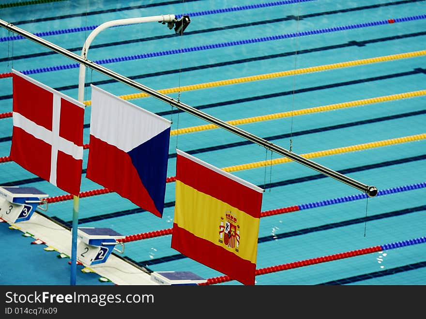 In the aquatics center on the Paralympic games in Beijing. In the aquatics center on the Paralympic games in Beijing