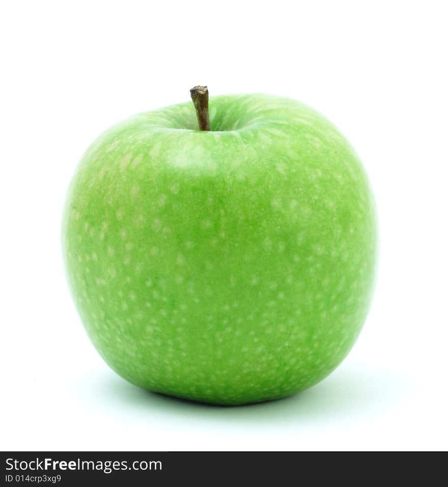 Green apple on an isolated white background. Green apple on an isolated white background.