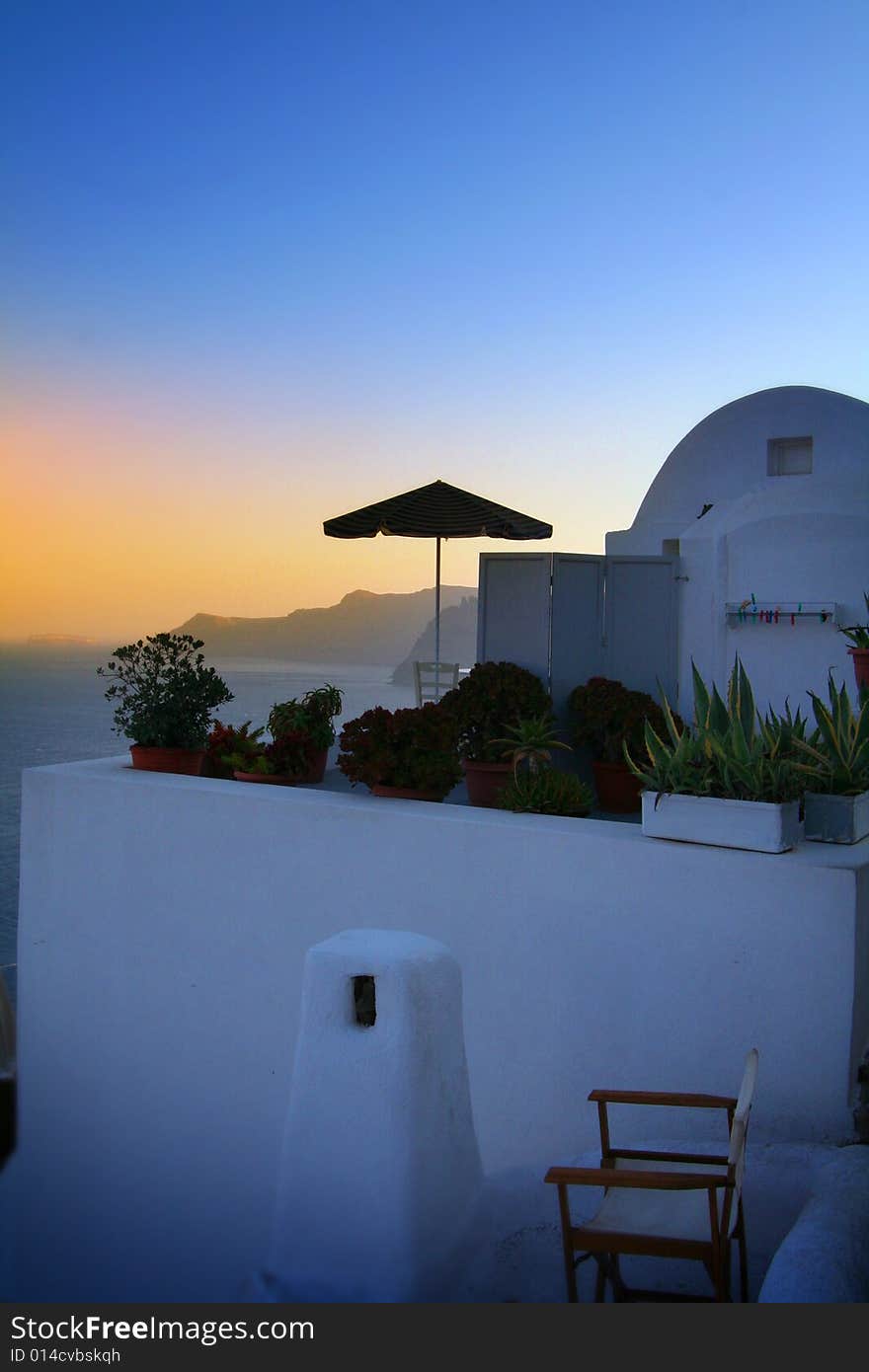 Balcon On Santorini Island