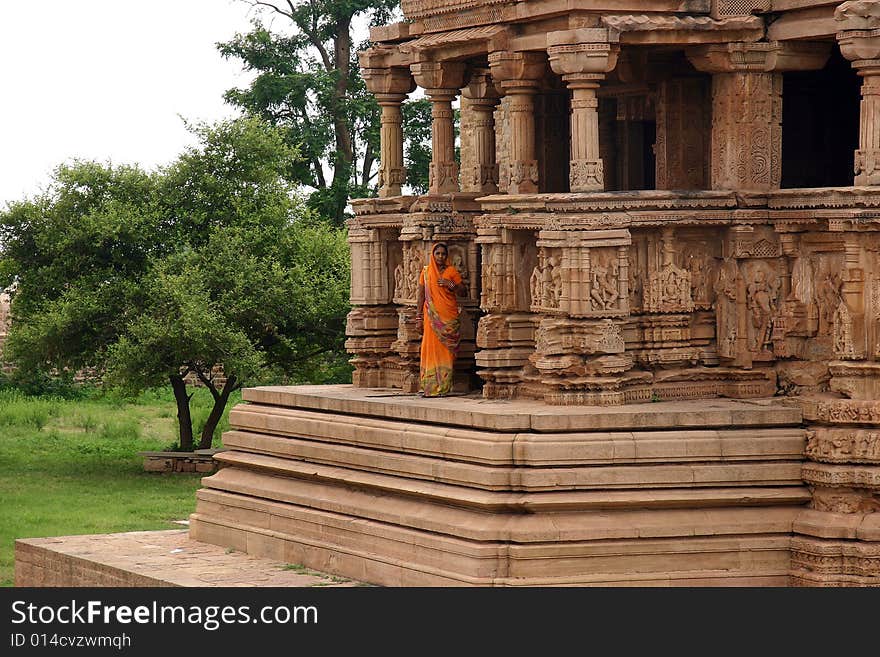 Temple near Khajuraho from India. Temple near Khajuraho from India