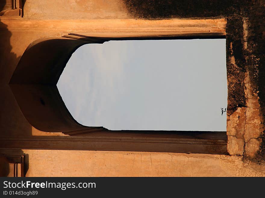 Window of the abandoned city of India. Window of the abandoned city of India