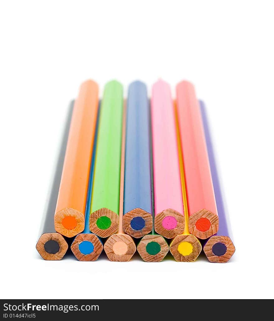 Color pencils isolated on white for your design