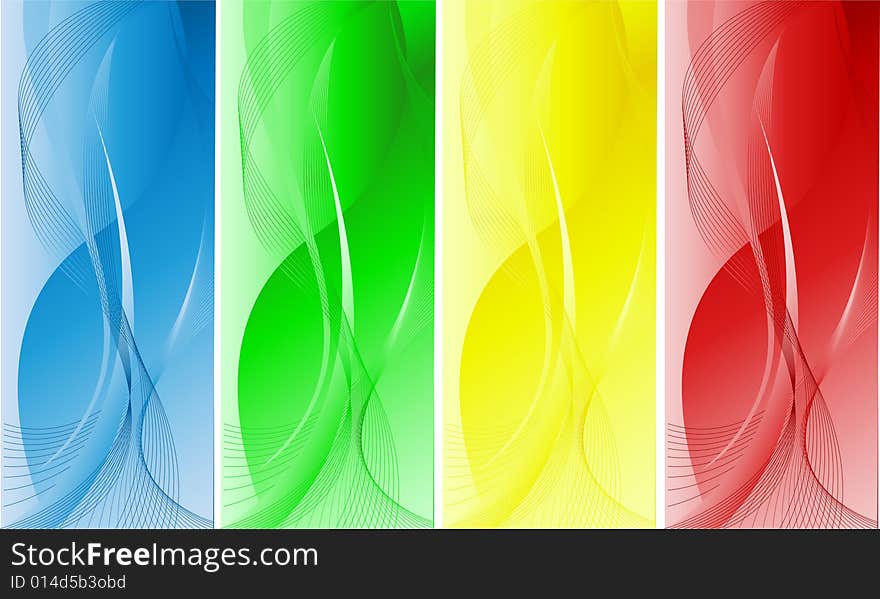 Vertical vector backdrop in four different colors