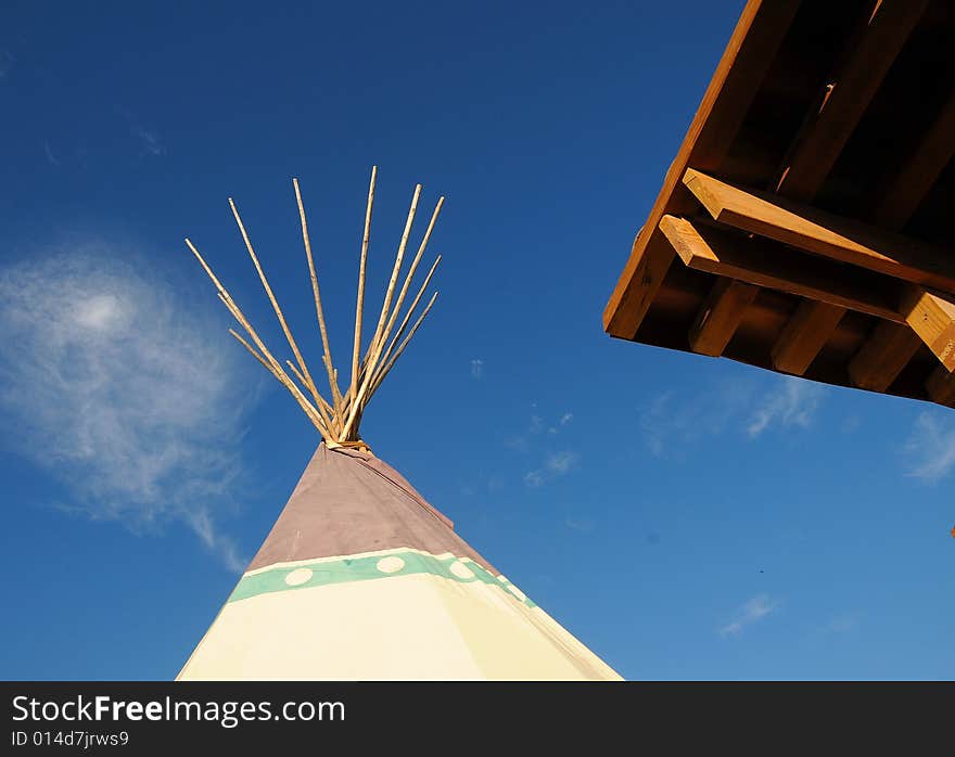 Tee Pee Shelter Next to New Modern Patio. Tee Pee Shelter Next to New Modern Patio