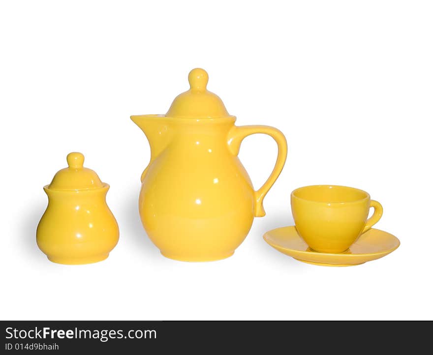 Jug a cup and a sugar bowl