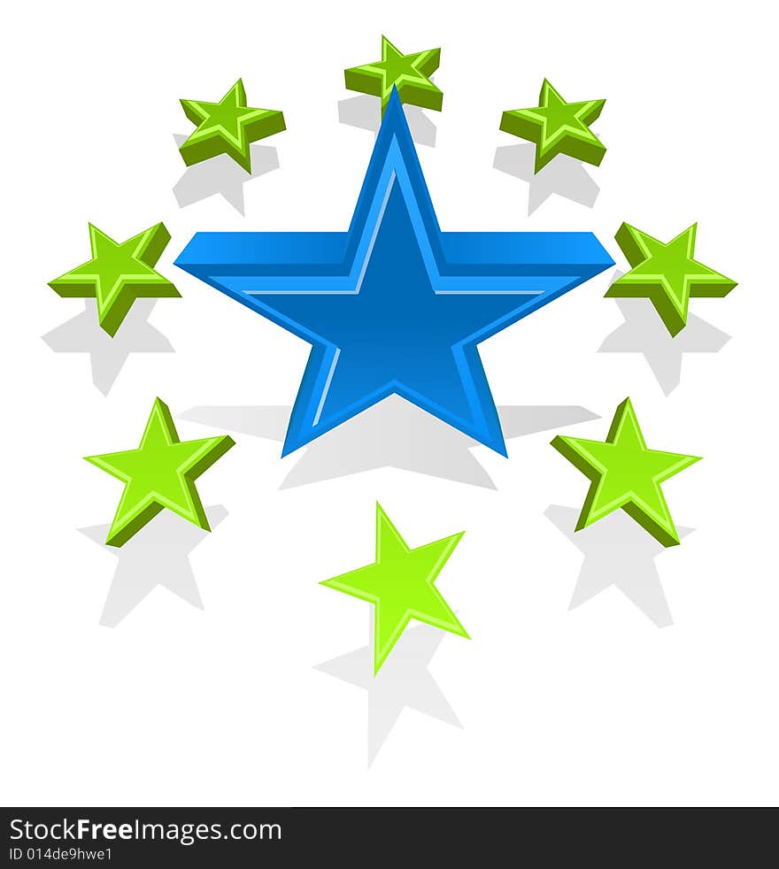 Vector Illustration Of Glossy Stars