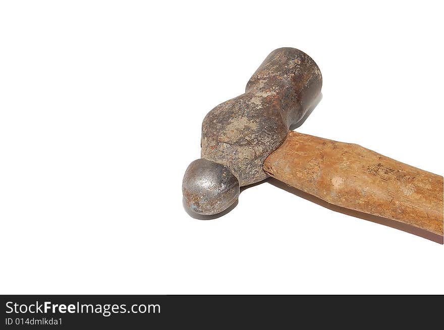 Rusty Ball Peen Hammer Isolated