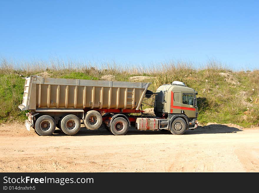 Dump Truck In Construction Site