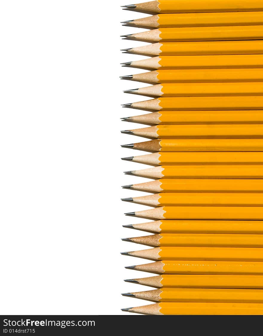 Vertical Row of Yellow Pencils