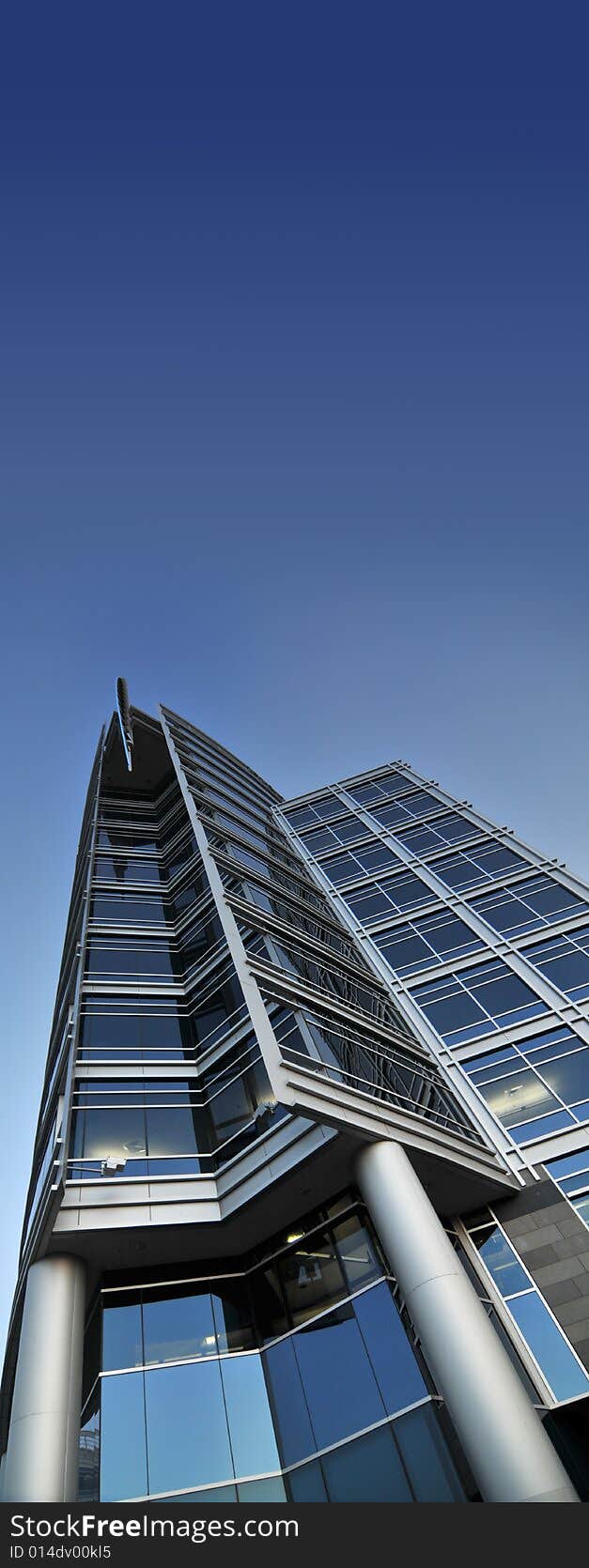 Modern Business Exterior with blue sky background