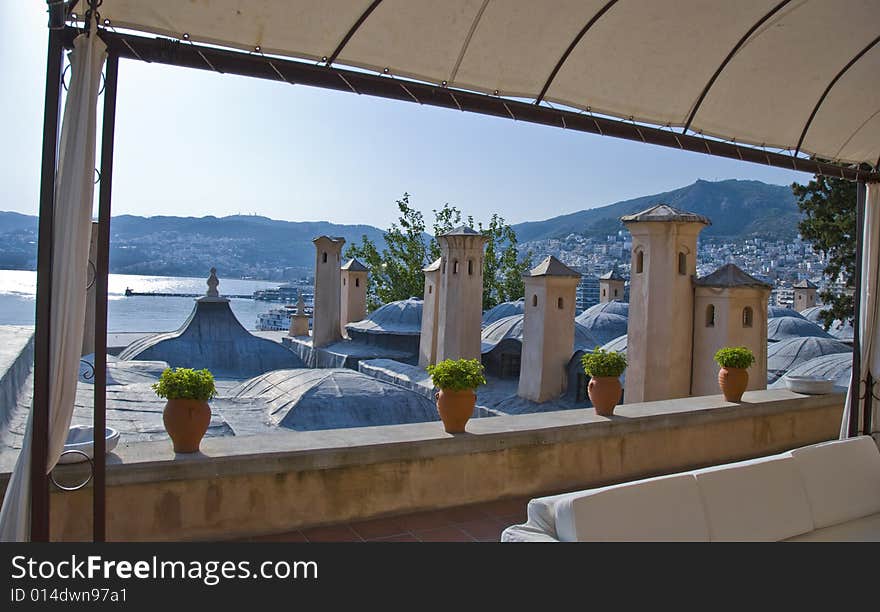 Hotel in greece,originally build in 1807as a school for muslim turks, modified in 2002