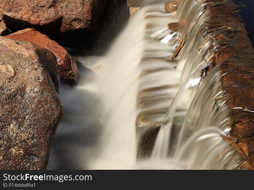 Flowing water close up using long exposure