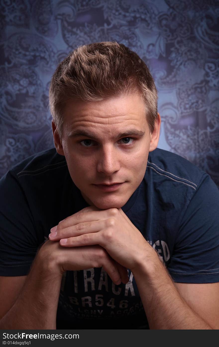 Portrait of a young handsome man in studio. Portrait of a young handsome man in studio