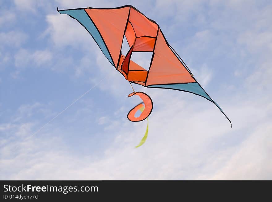 Kite in the blue sky (summer background)