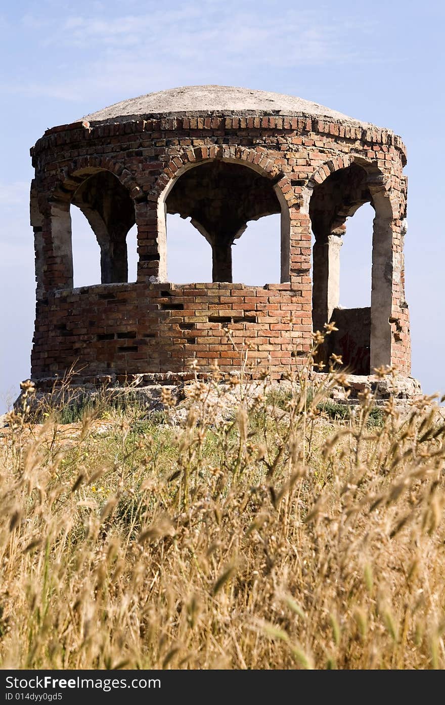 Old gazebo in the wheat