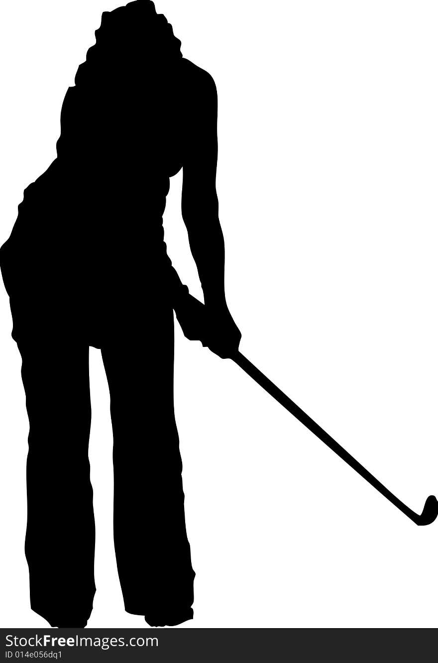 Vector Golf Woman Silhouette 2