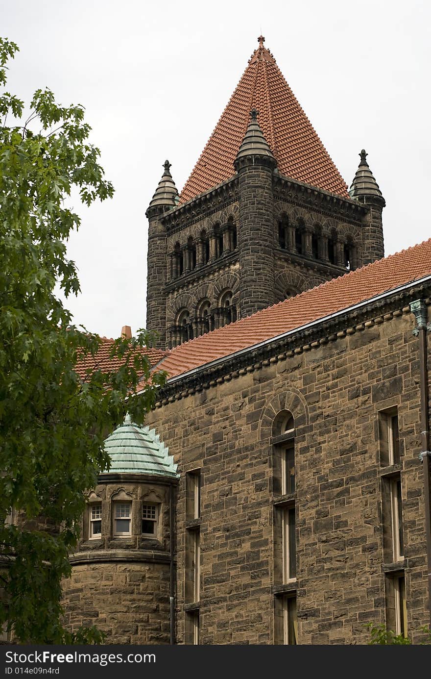 Tall brick structure with clay tiled roof. Tall brick structure with clay tiled roof