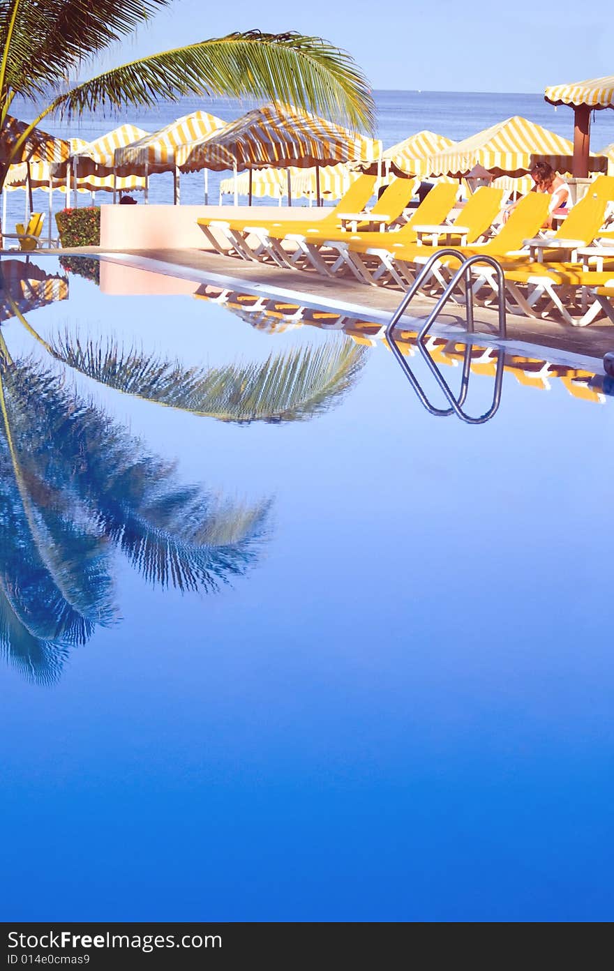 Reflection in a swimming pool. Reflection in a swimming pool.