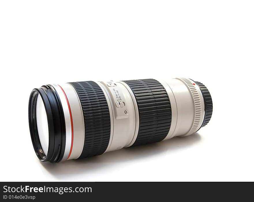 Camera lens isolated on white